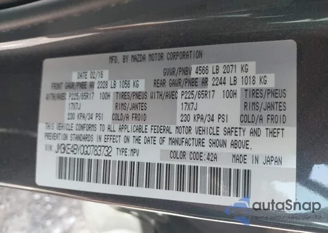 2016 Mazda Cx-5 Sport z USA, uszkodzony, nr VIN JM3KE4BY0G0783732